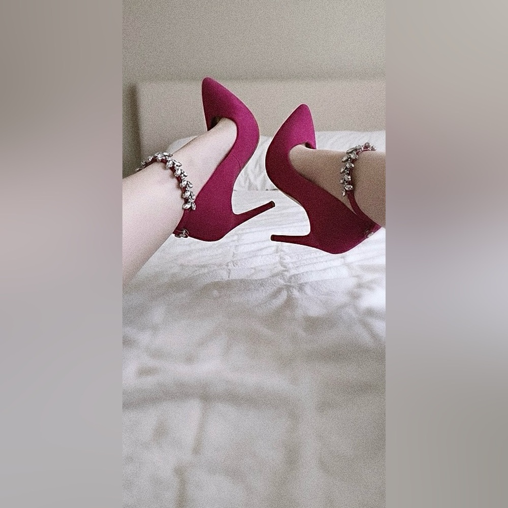 Hot Pink bedazzled and Red Ombré stiletto pumps (SOLD) 👠ONLY PINK HEELS LEFT💖